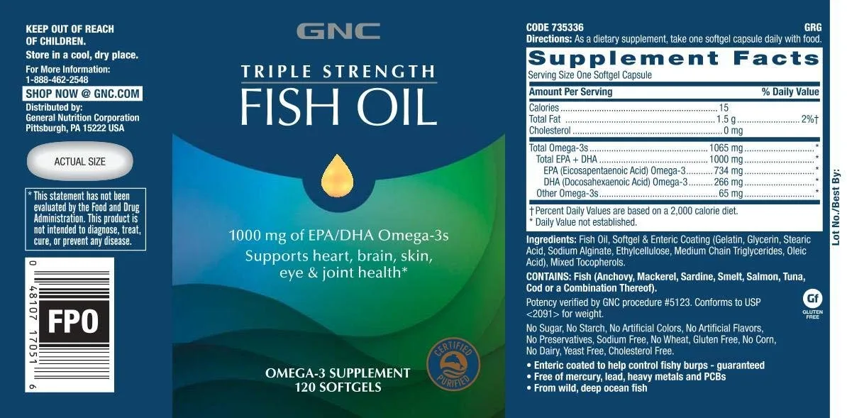 GNC Triple Strength Fish Oil - Image 2