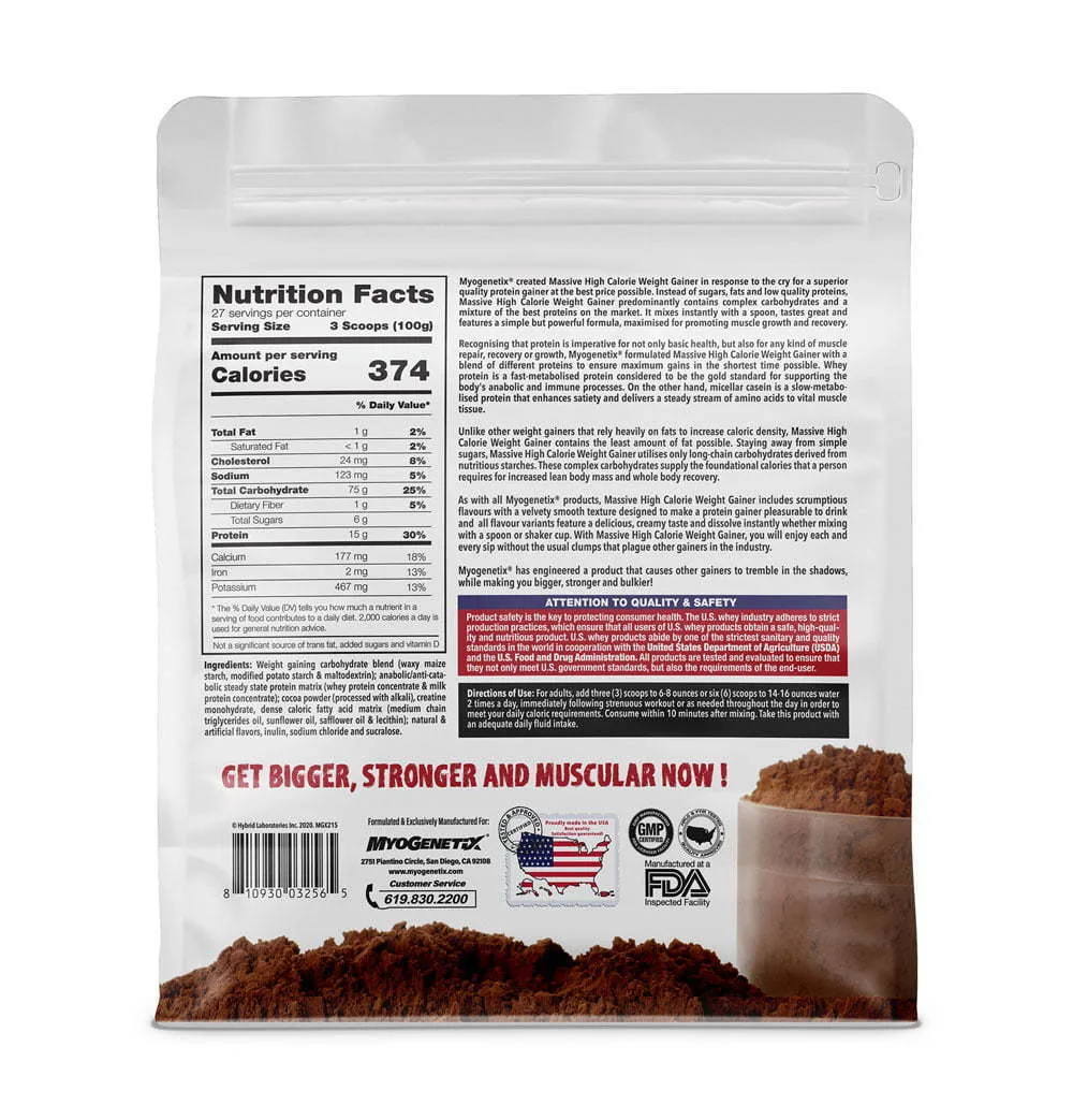Myogenetix Massive High Calorie Weight Gainer - Image 2