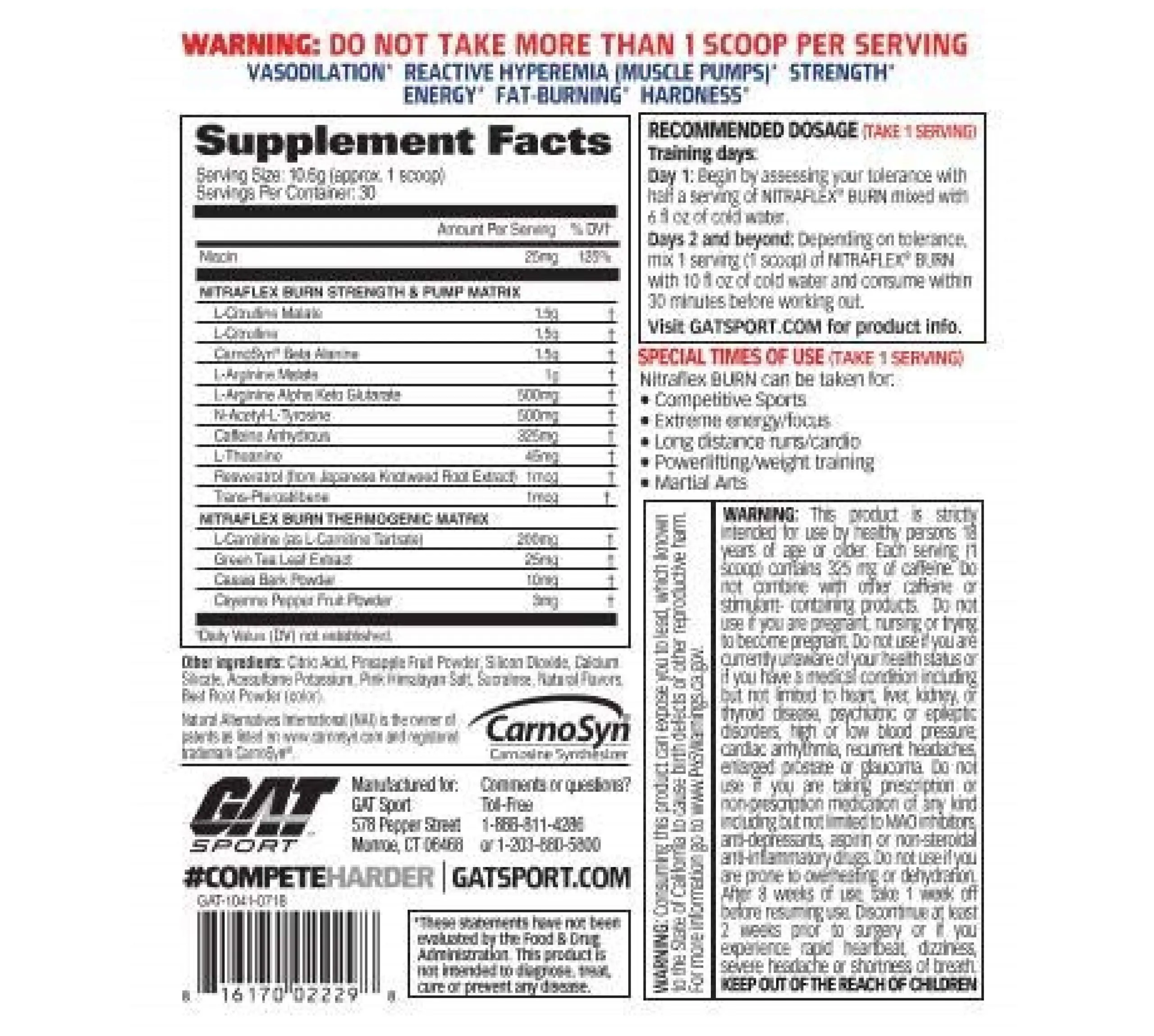 GAT Nitraflex Burn - product image