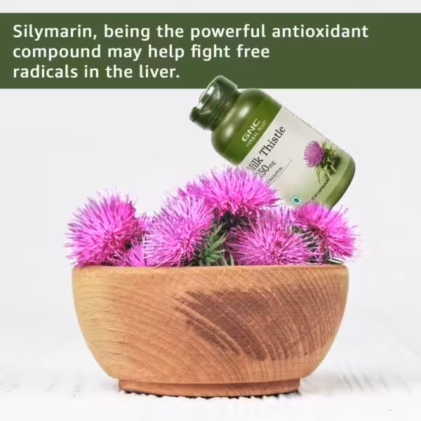 Silymarin, being the powerful antioxidant compound may help fight free radicals in the liver. GNC Herbal Plus Milk Thistle 250mg