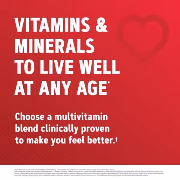 Vitamins and Minerals to live well at any age. Choose a multivitamin blend clinically proven to make you feel better