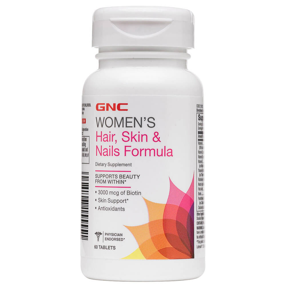 Amazon.com: GNC Women's Hair, Skin & Nails Gummy - Tropical Fruit, 150  Gummies, Contains Biotin for Strong and Healthy Hair, Skin and Nails :  Health & Household