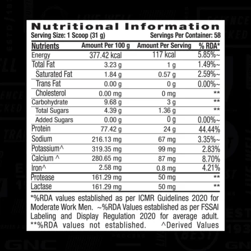 GNC Amp Gold Series 100% Whey Protein Advanced - Image 2