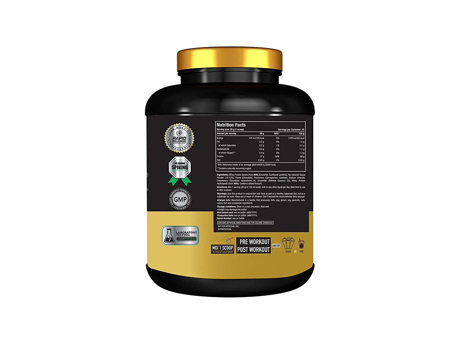 One Science Nutrition Iso Gold Whey Isolate Chocolate Charge 5lbs
