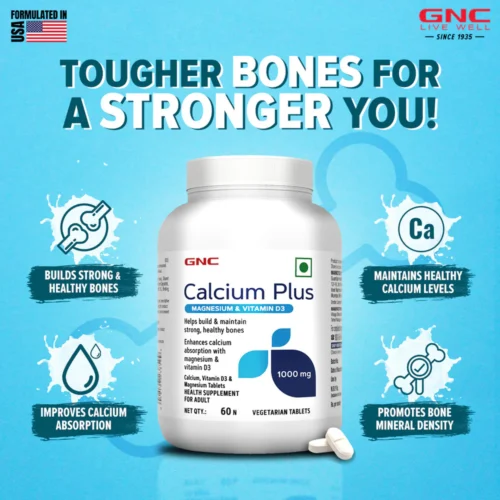 GNC Calcium Plus 1000mg with Magnesium and Vitamin D3 - Image 3