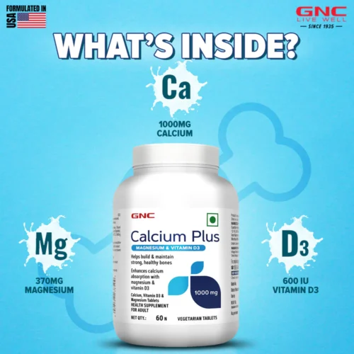 GNC Calcium Plus 1000mg with Magnesium and Vitamin D3 - Image 4