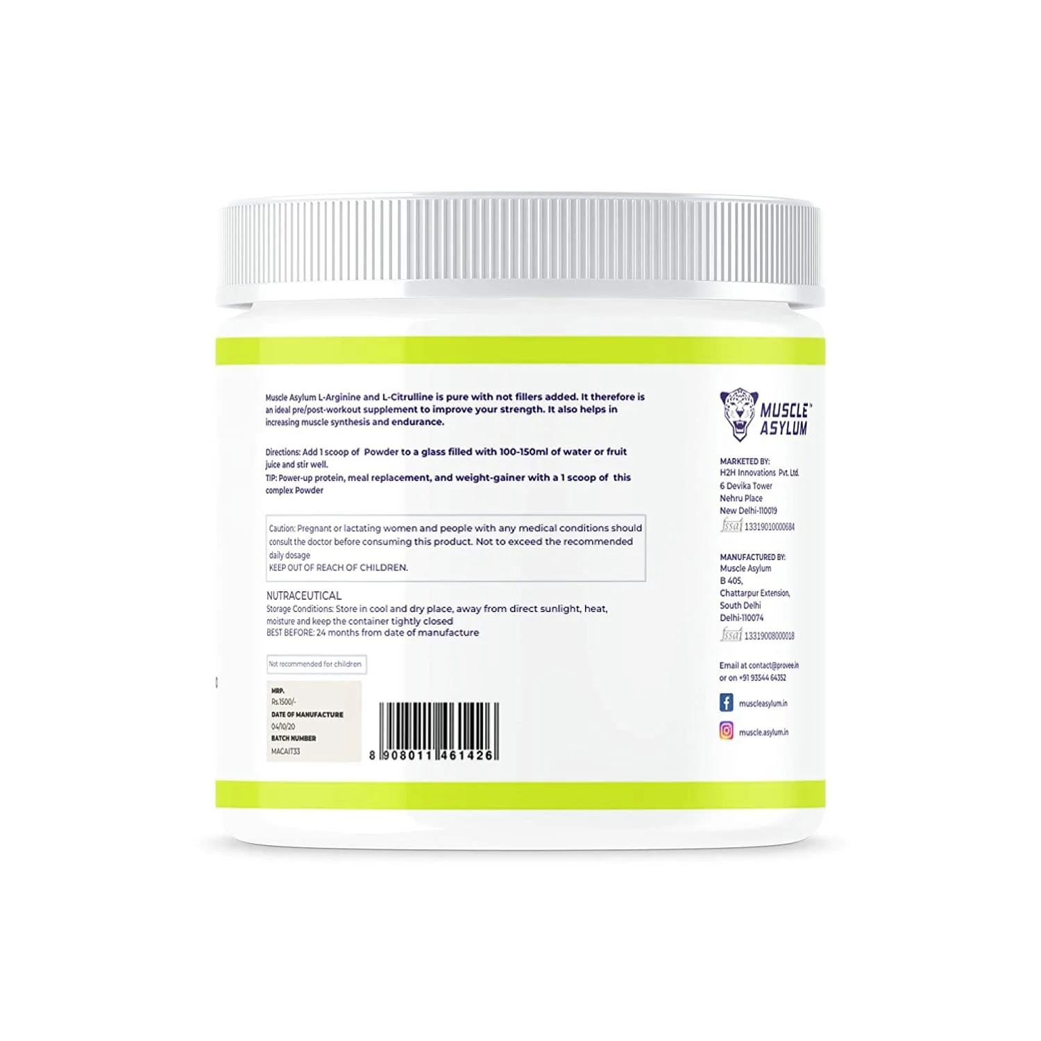 Muscle Asylum L Arginine L Citrulline Complex - Image 3