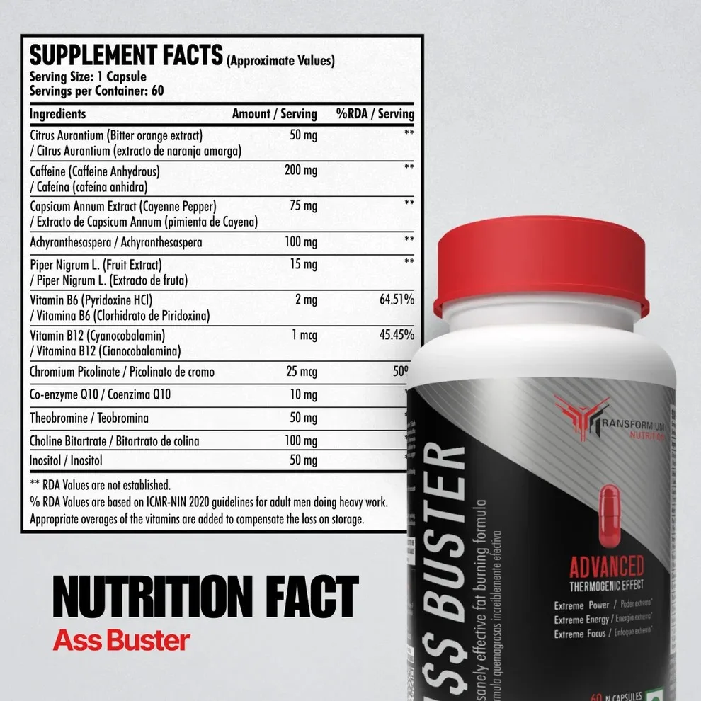 Transformium Nutrition Ass Buster | Fat Burner - Image 2