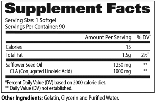 image of nutrition facts of GAT CLA 1250