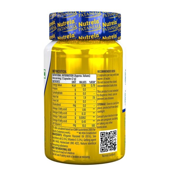 image of nutrition facts of Patanjali Nutrela Organic Omega