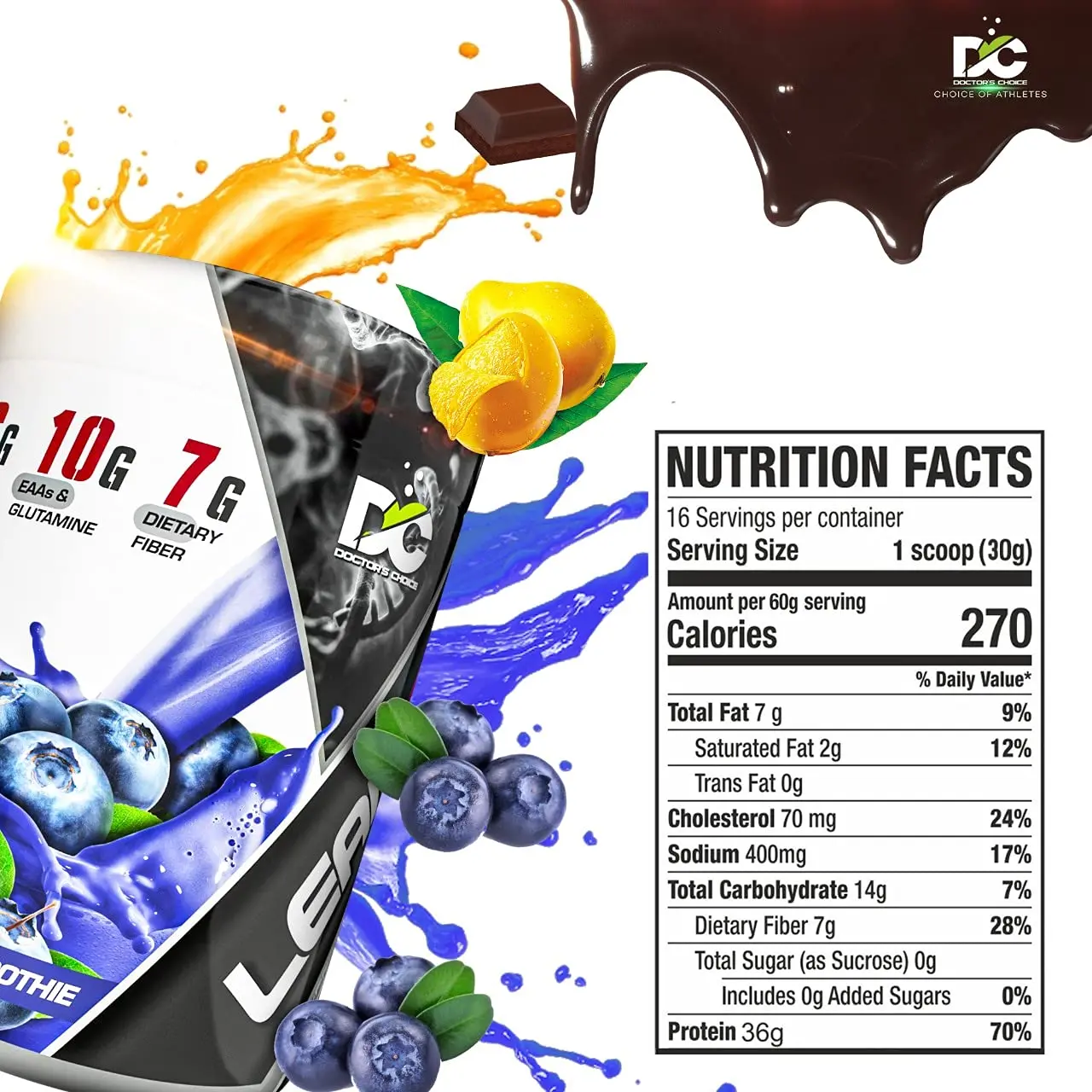 image of nutrition facts of doctor's choice lean pro 900gm