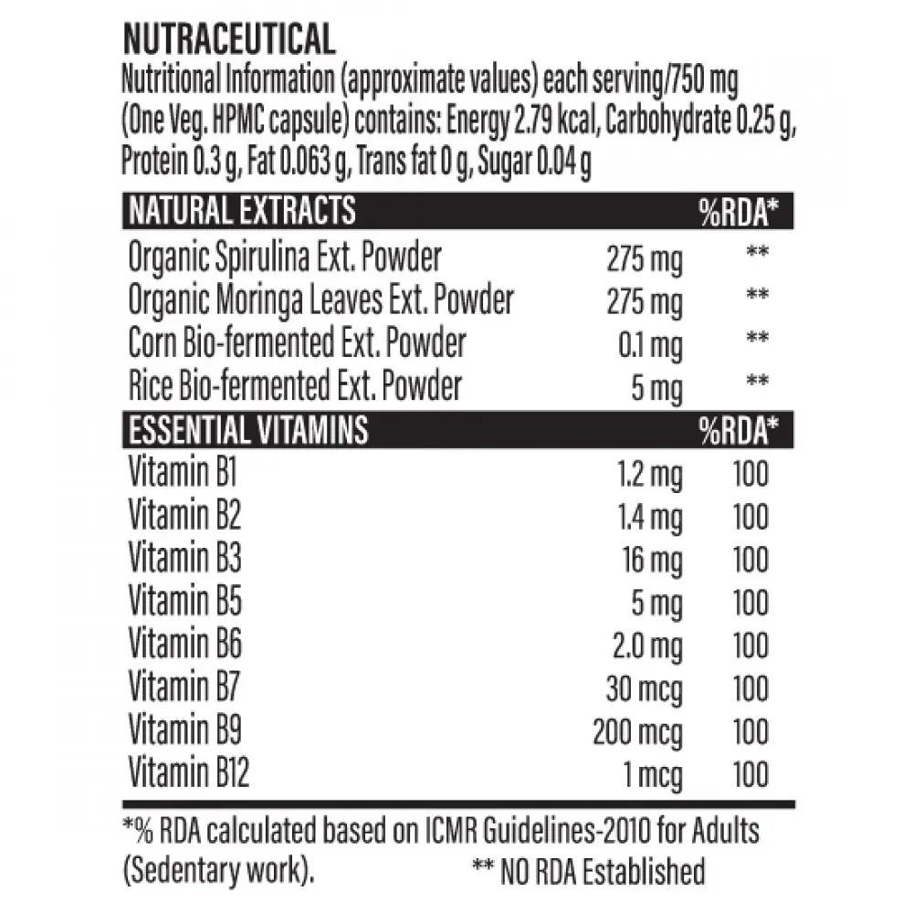 image of nutrition facts of nutrela daily active