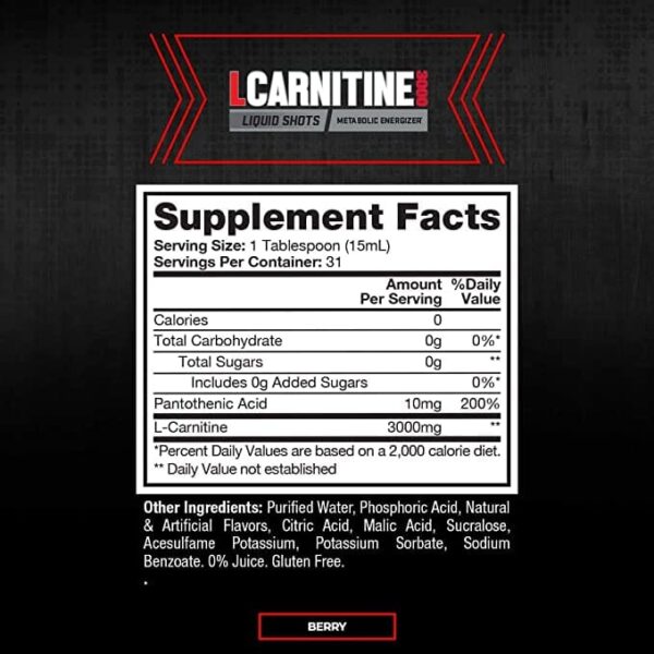 image of nutrition facts of ProSupps L-Carnitine 3000