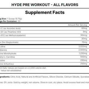 image of hyde pre workout