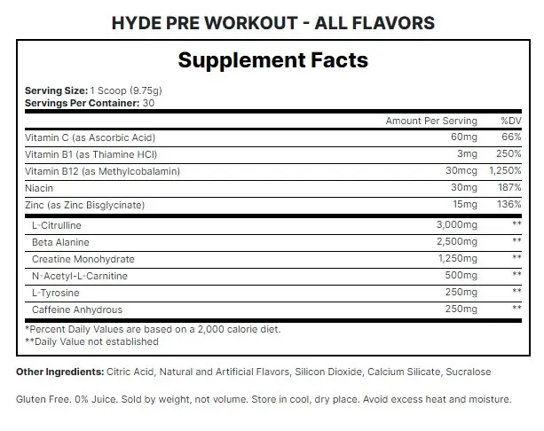 image of hyde pre workout