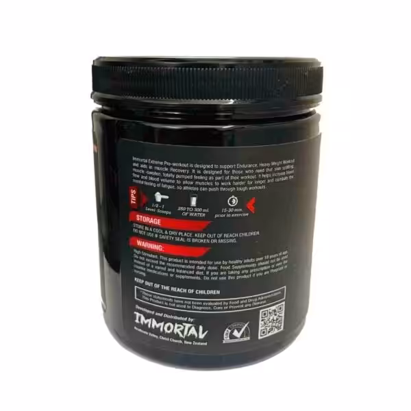 image of immortal extreme preworkout supplement