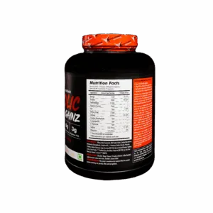 image of nutrition facts of transformium nutrition anabolic gainz 3kg suppplement