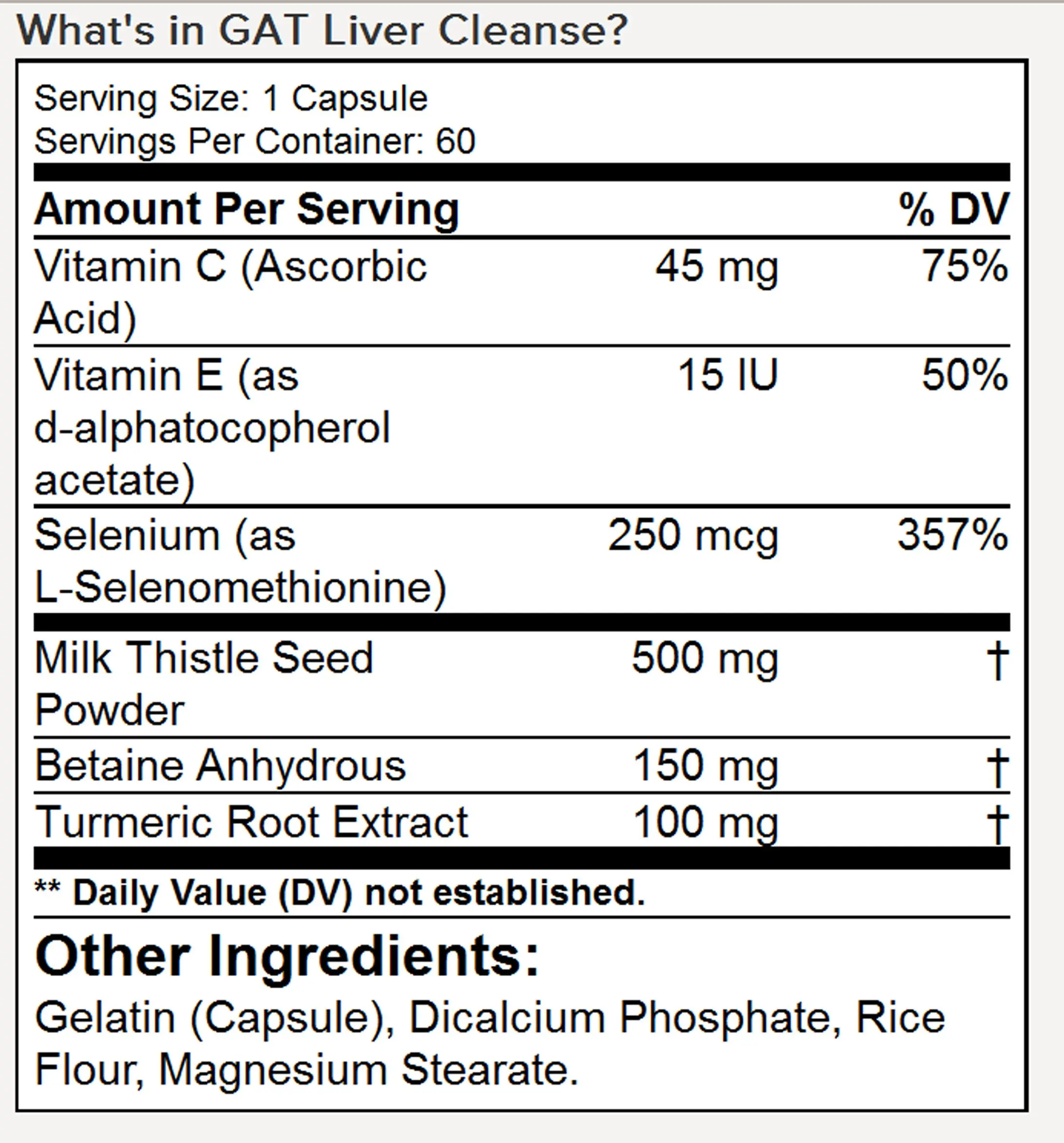 GAT Liver Cleanse 60 capsules - Image 2