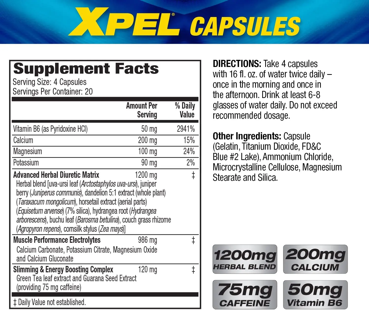 MHP Xpel Maximum Strength Diuretic Water Pills - Image 2