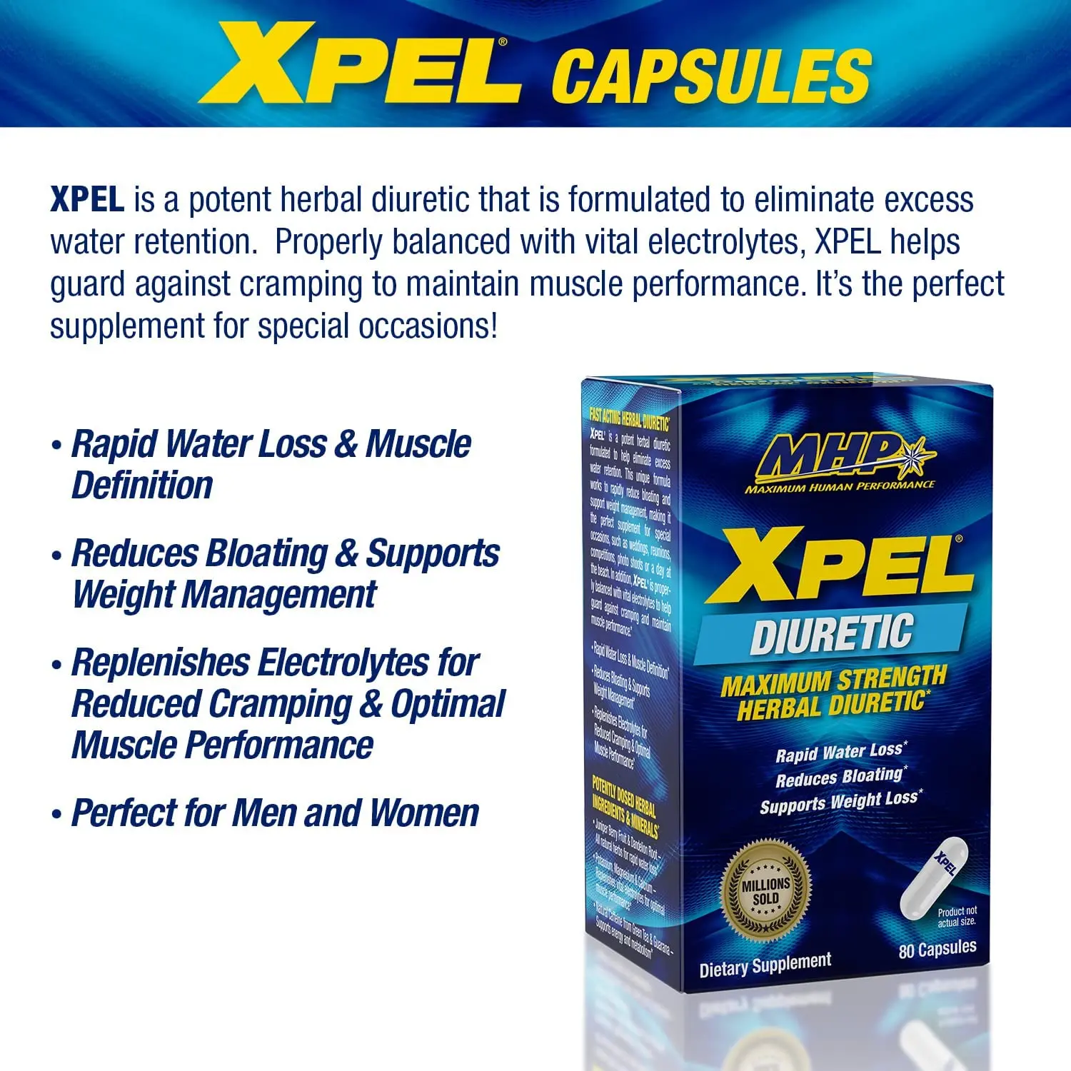 MHP Xpel Maximum Strength Diuretic Water Pills - Image 3