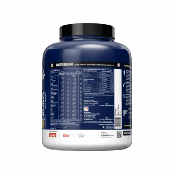 image of nutrition facts of avvatar nitro mass gainer 3kg