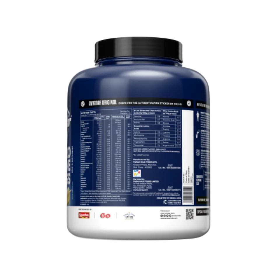 image of nutrition facts of avvatar nitro mass gainer 3kg