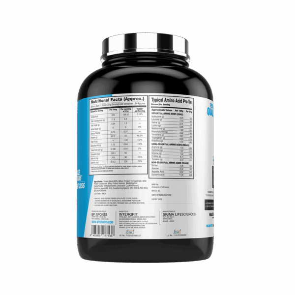 image of nutrition facts bpi sportsof whey hd 2kg supplement