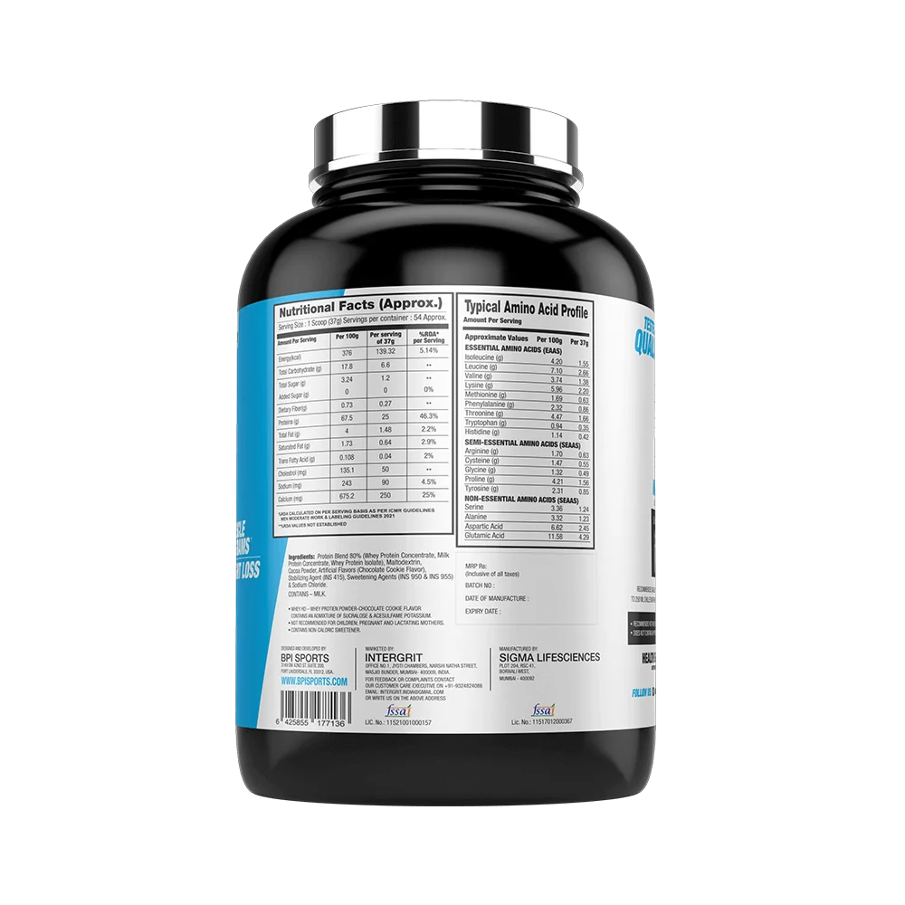 image of nutrition facts bpi sportsof whey hd 2kg supplement