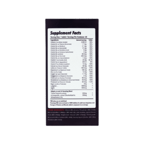 image of nutrition facts of Transformium Nutrition Vit-A Pro supplement