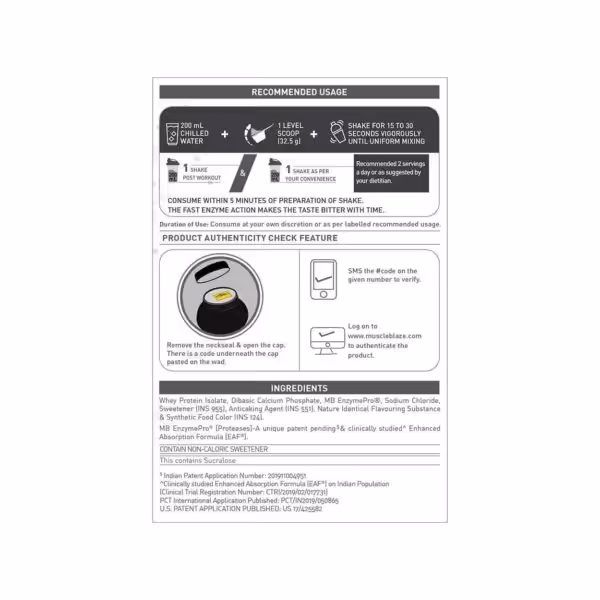 MuscleBlaze Biozyme Iso-Zero - product image
