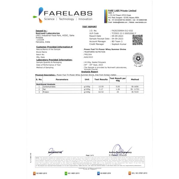 Trueforma Power Fuel - Whey Protein