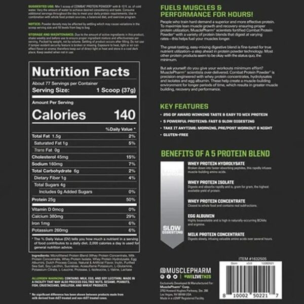 MusclePharm Combat Protein Powder - The Athletes Complete Protein 6.2lbs