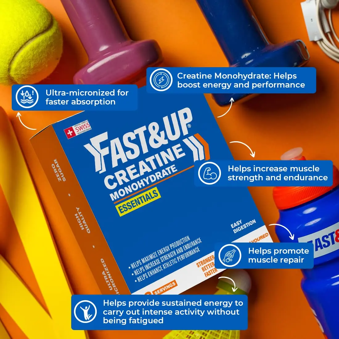 FAST&UP CREATINE MONOHYDRATE ESSENTIALS – UNFLAVOURED - product image