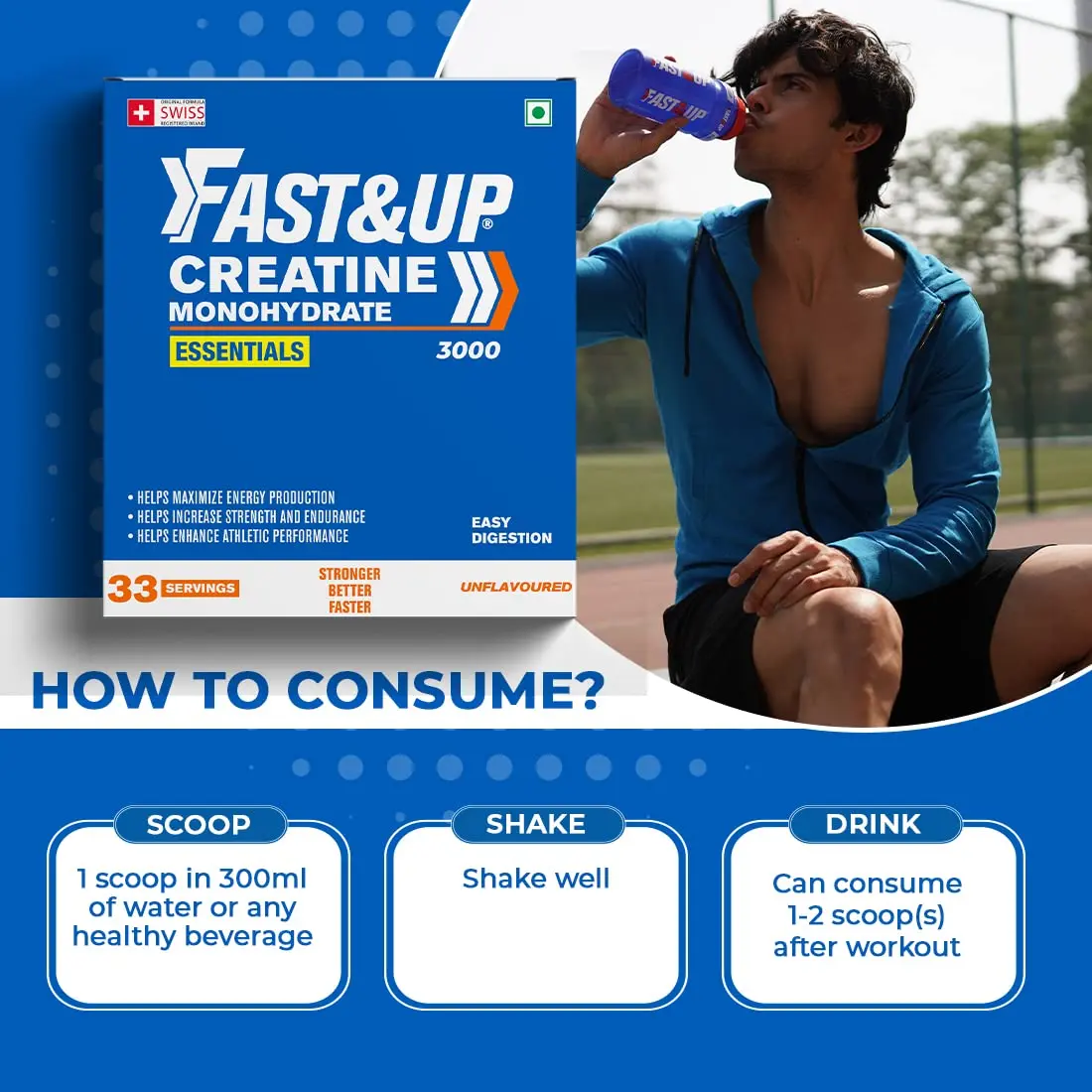 FAST&UP CREATINE MONOHYDRATE ESSENTIALS – UNFLAVOURED - product image