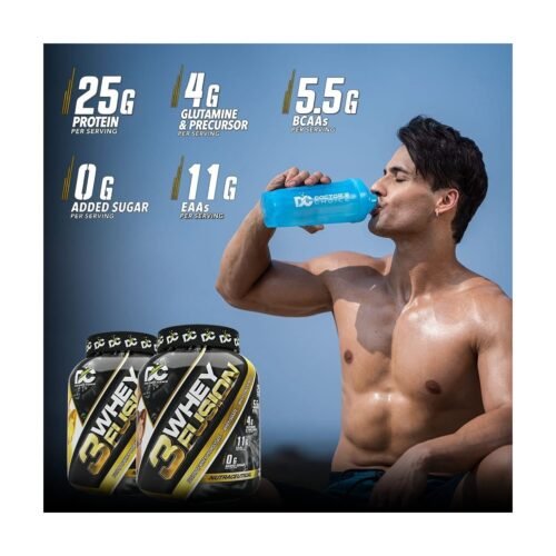 DOCTORS CHOICE 3Whey Fusion 2Kg Whey Protein l Pure Whey Isolate as primary source l Hydrolysate Protein - Image 4
