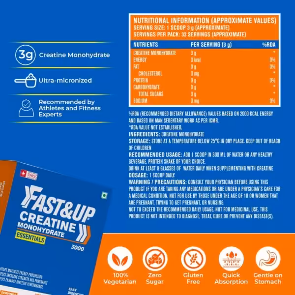 FAST&UP CREATINE MONOHYDRATE ESSENTIALS – UNFLAVOURED - product image