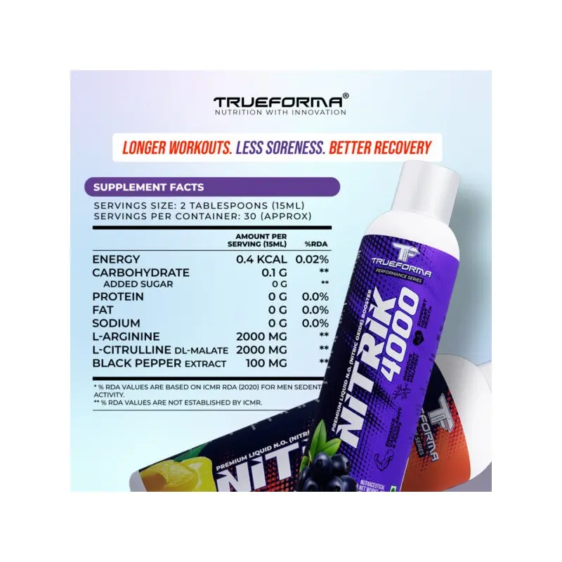 Trueforma Nitrik 4000 - Nitric Oxide Booster - Image 2