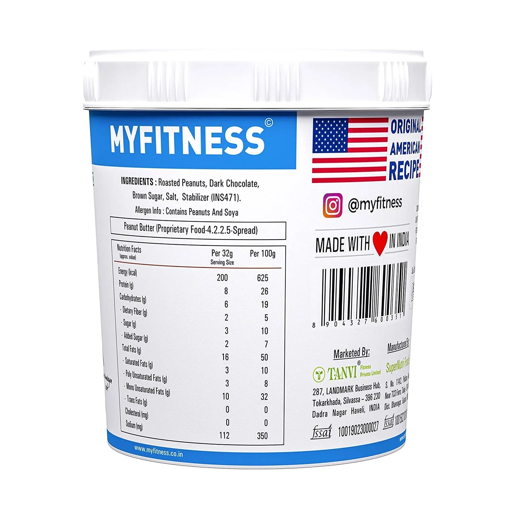 MyFitness Chocolate Peanut Butter 1.25KG Smooth - Image 2