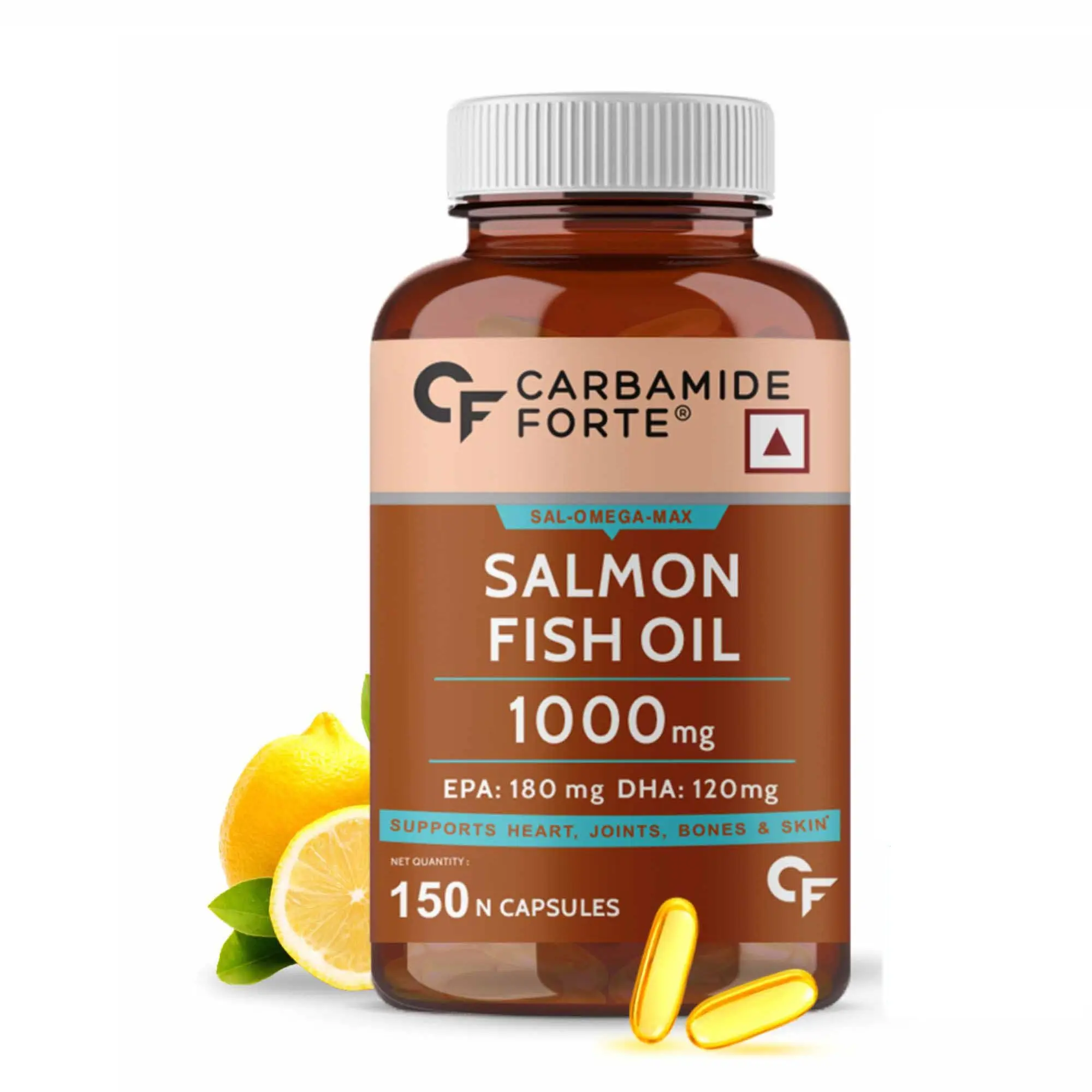 Carbamide Forte Salmon Fish Oil 1000mg Capsule with 300mg Omega 3 - Sports Nutrition Supplement