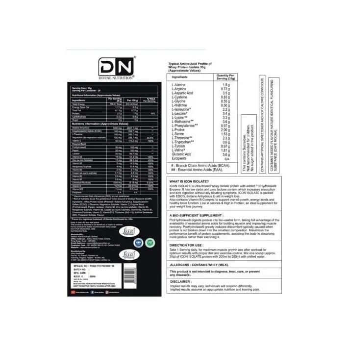 Divine Nutrition by Sahil Khan ICON Isolate Protein - Image 2