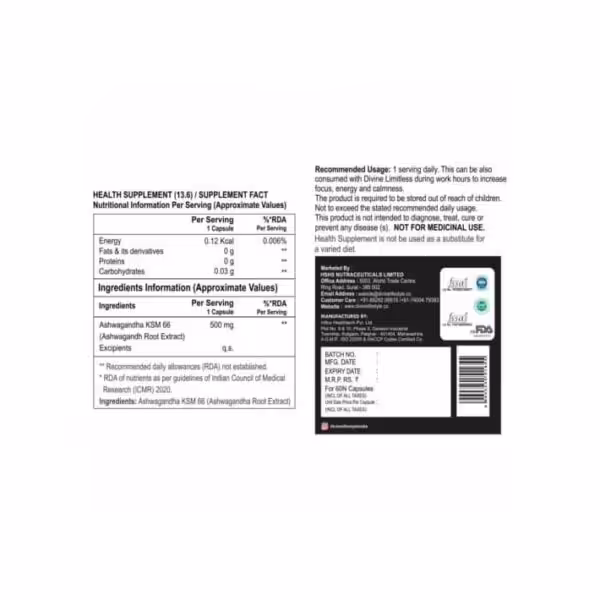 Divine Nutrition Ashwagandha - product image