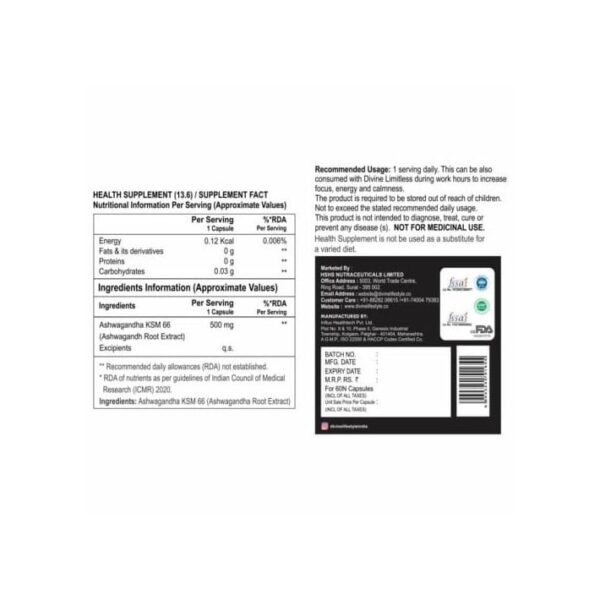 Divine Nutrition Ashwagandha