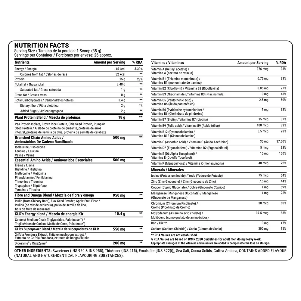 KLR.FIT Plant Protein- 100% Pure Vegan Performance Protein - Image 2