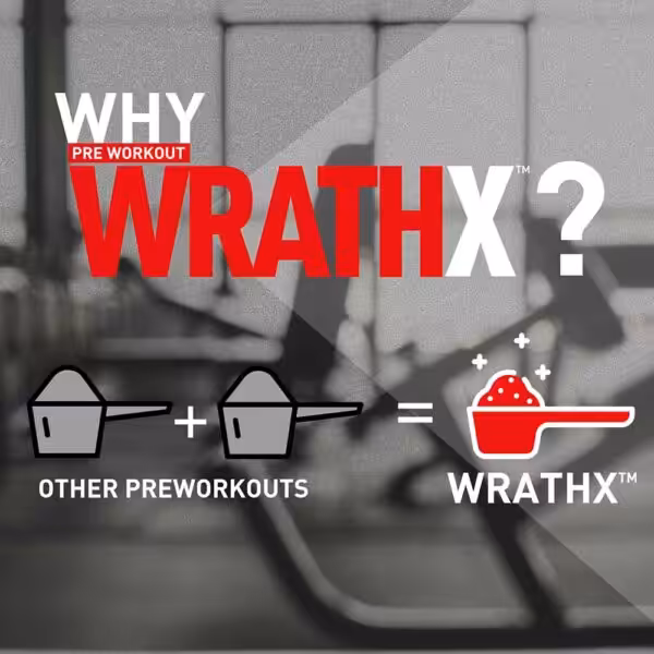 Why Pre Workout WrathX? Two scoops of other preworkouts equals one scoop of WrathX