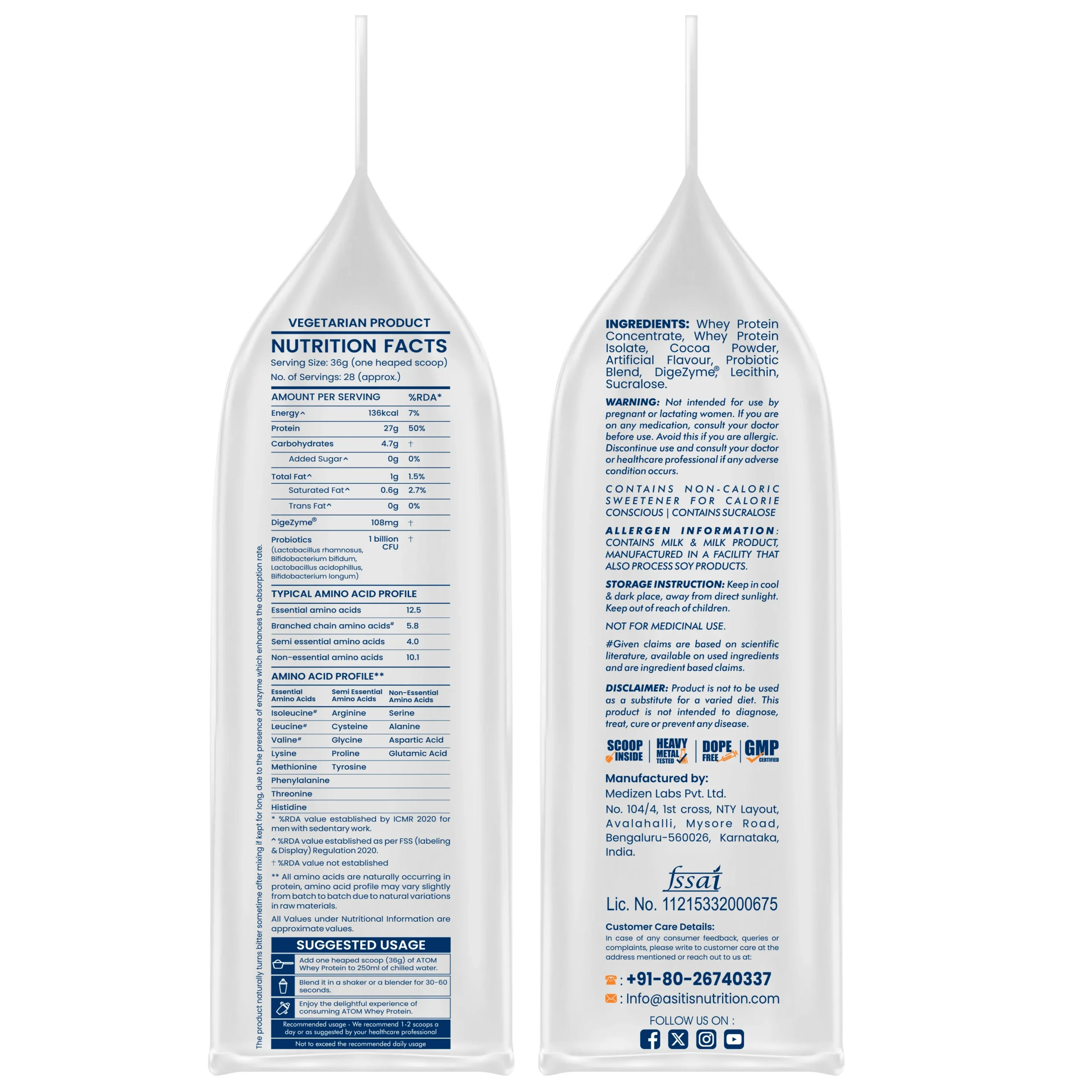 Asitis Nutrition ATOM Whey Protein 1 Kg - Image 3