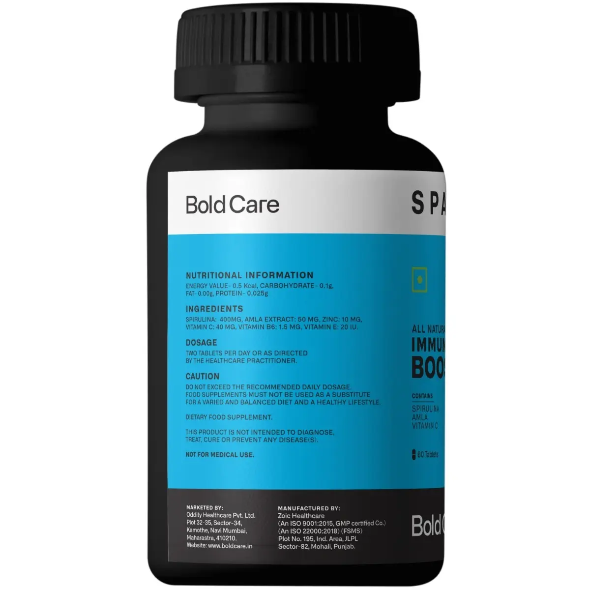 Bold Care Spark Spirulina, Amla, Vitamin C, B6, E & Zinc – All Natural Immunity Booster - Image 3