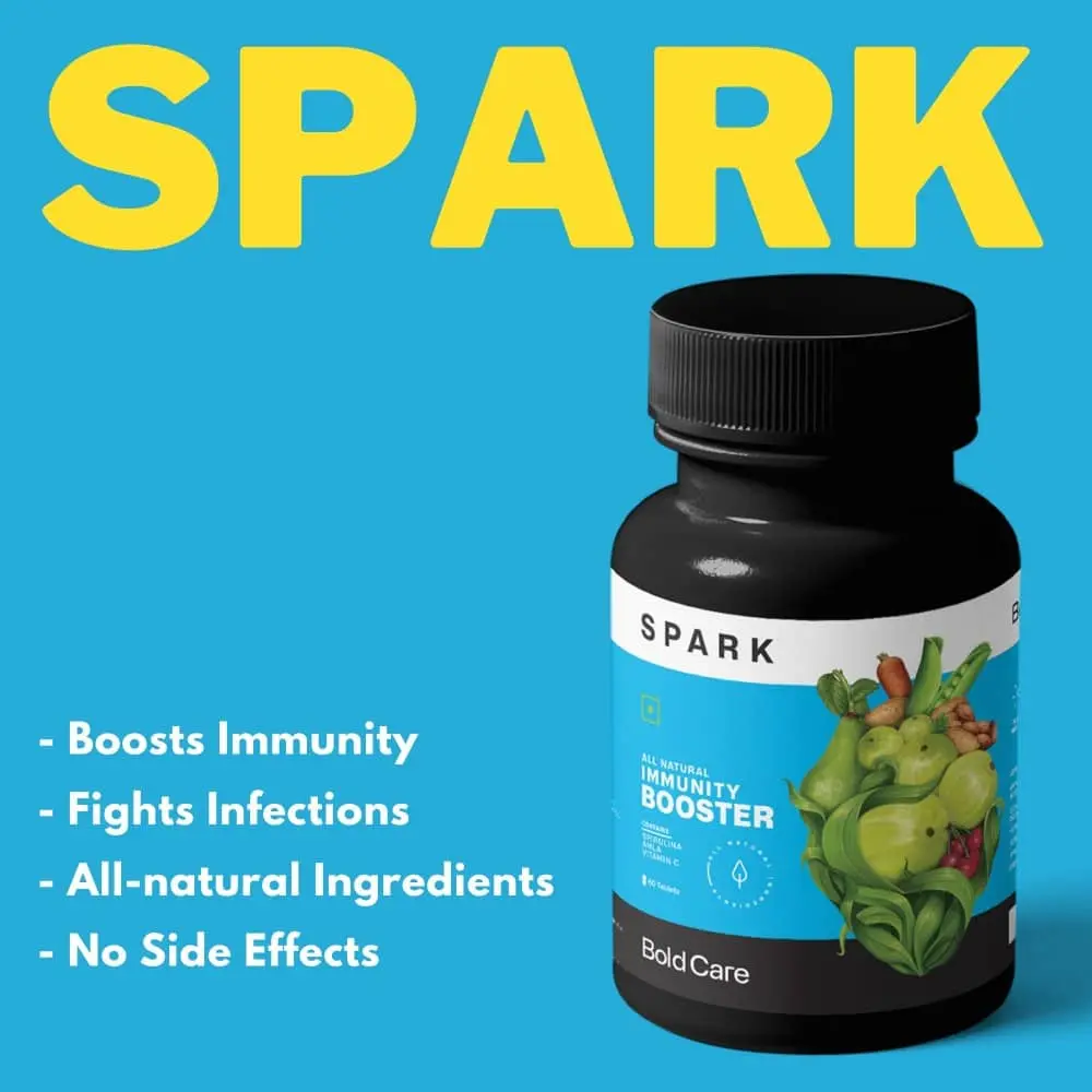 Bold Care Spark Spirulina, Amla, Vitamin C, B6, E & Zinc – All Natural Immunity Booster - Image 4