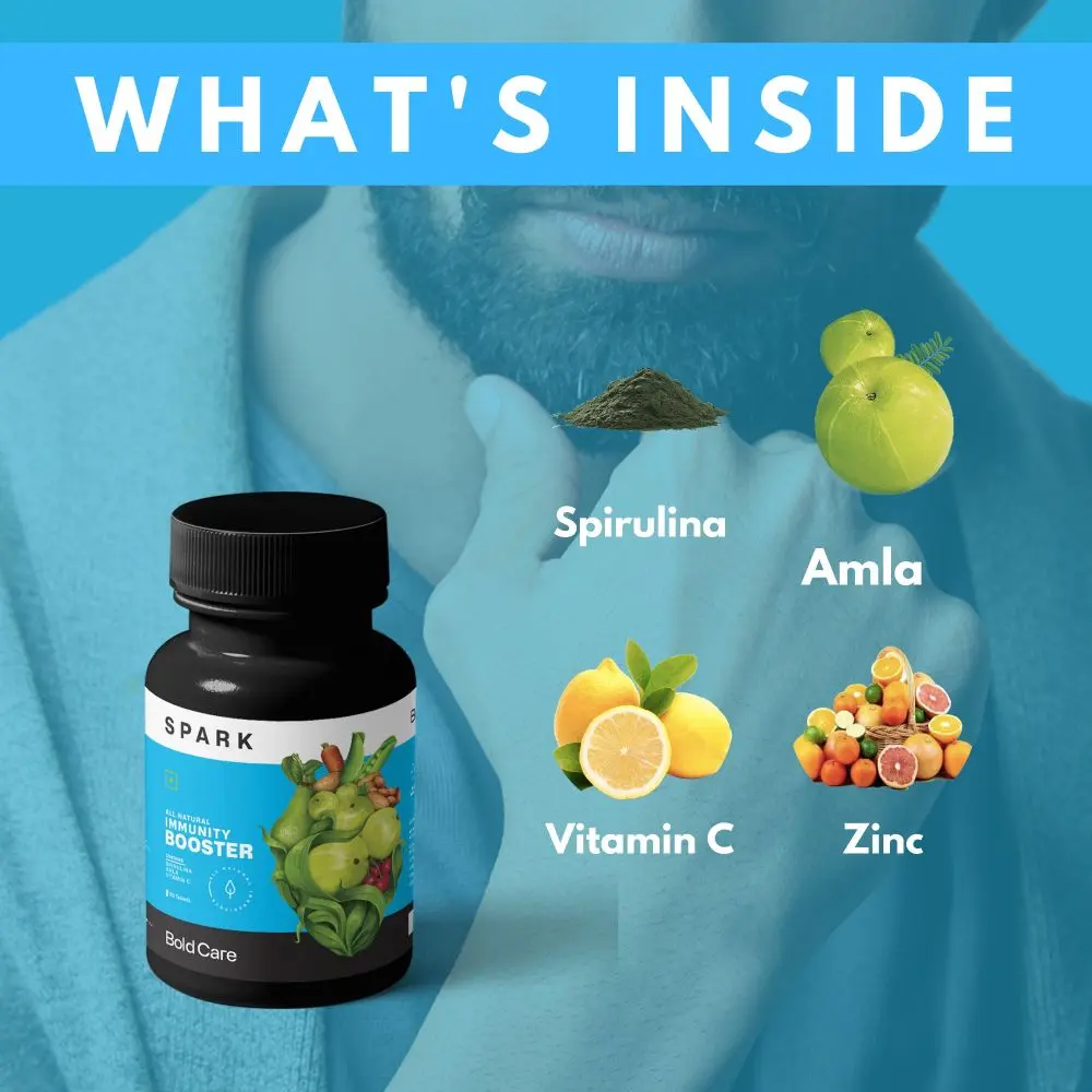 Bold Care Spark Spirulina, Amla, Vitamin C, B6, E & Zinc – All Natural Immunity Booster - Image 5