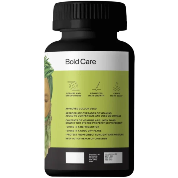 Bold Care Organic Biotin: Vitamins, Zinc & Aloe Vera Extract Tablets for Hair Growth & Strengthening