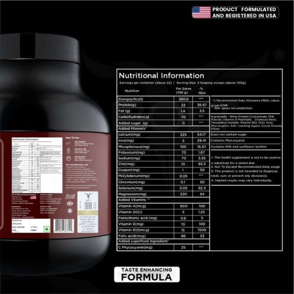 Bolt Mass Gainer Super-Charged With Phycocyanin